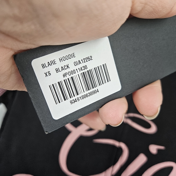 I.AM.GIA Black Y2K Long Sleeve Gia Full Zip Blare Hoodie NWT - Picture 9 of 12
